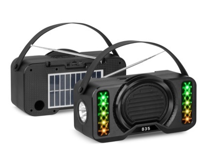 835 Solar Bluetooth Speaker with Flashlight Outdoor High Power Multifunctional FM Radio