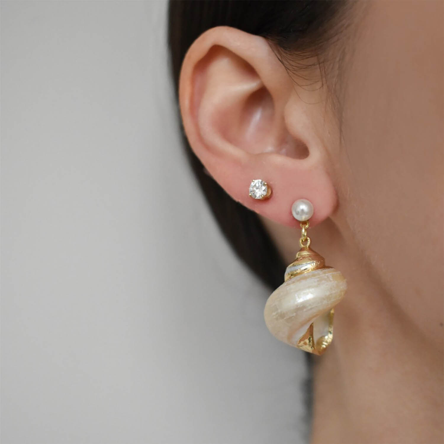 New Shell Conch Earrings Exaggerated Earrings Women Bohemian Beach Vacation Style Jewelry