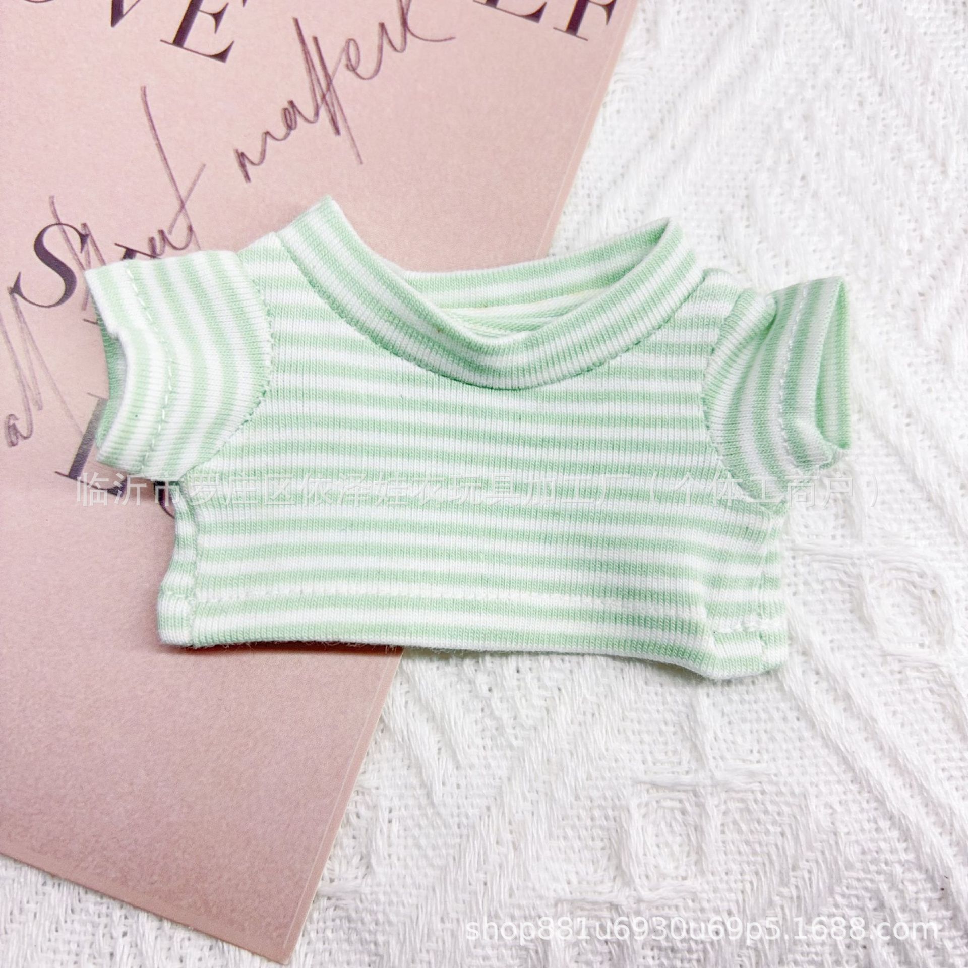 Striped T-shirt Doll Clothes 14cm Gate Dog Clothes Top Plush Toy Doll Plush Accessories Short Sleeve