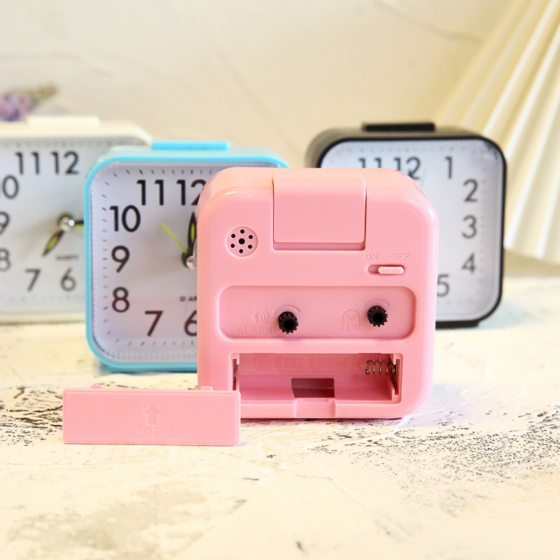 Square simple three-dimensional home decoration night light alarm clock student digital small hour clock