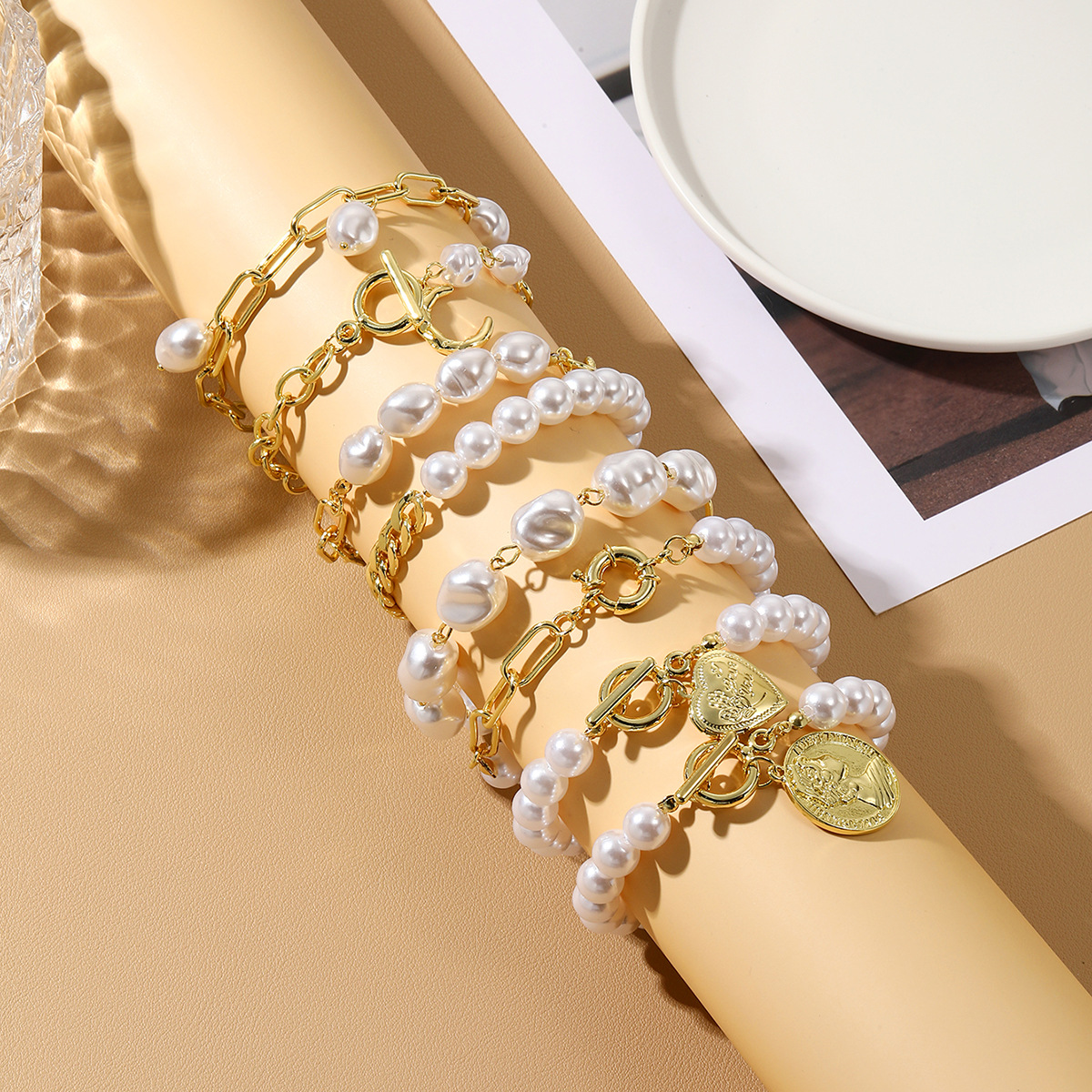 Baroque pearl irregular bracelet multi-layer irregular pearl bracelet