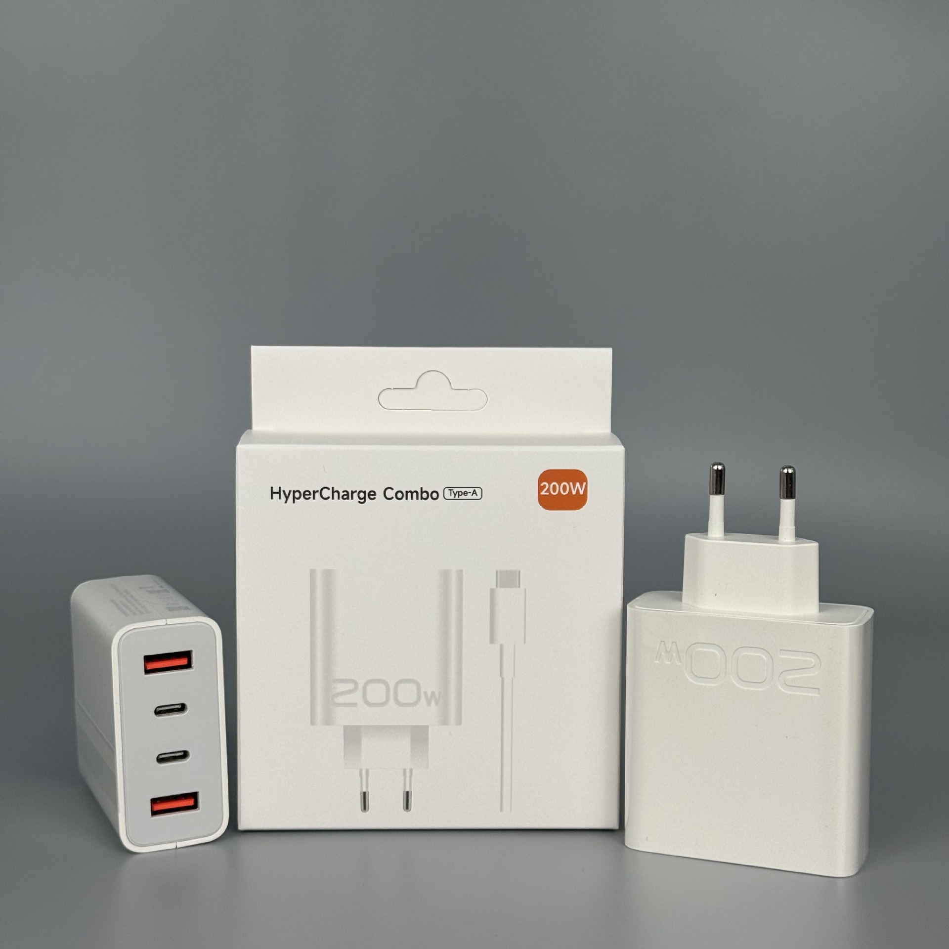 200W European Standard Charger 4 Port Multi-Function British Standard Charging Head Mobile USB Fast Charging Head Original