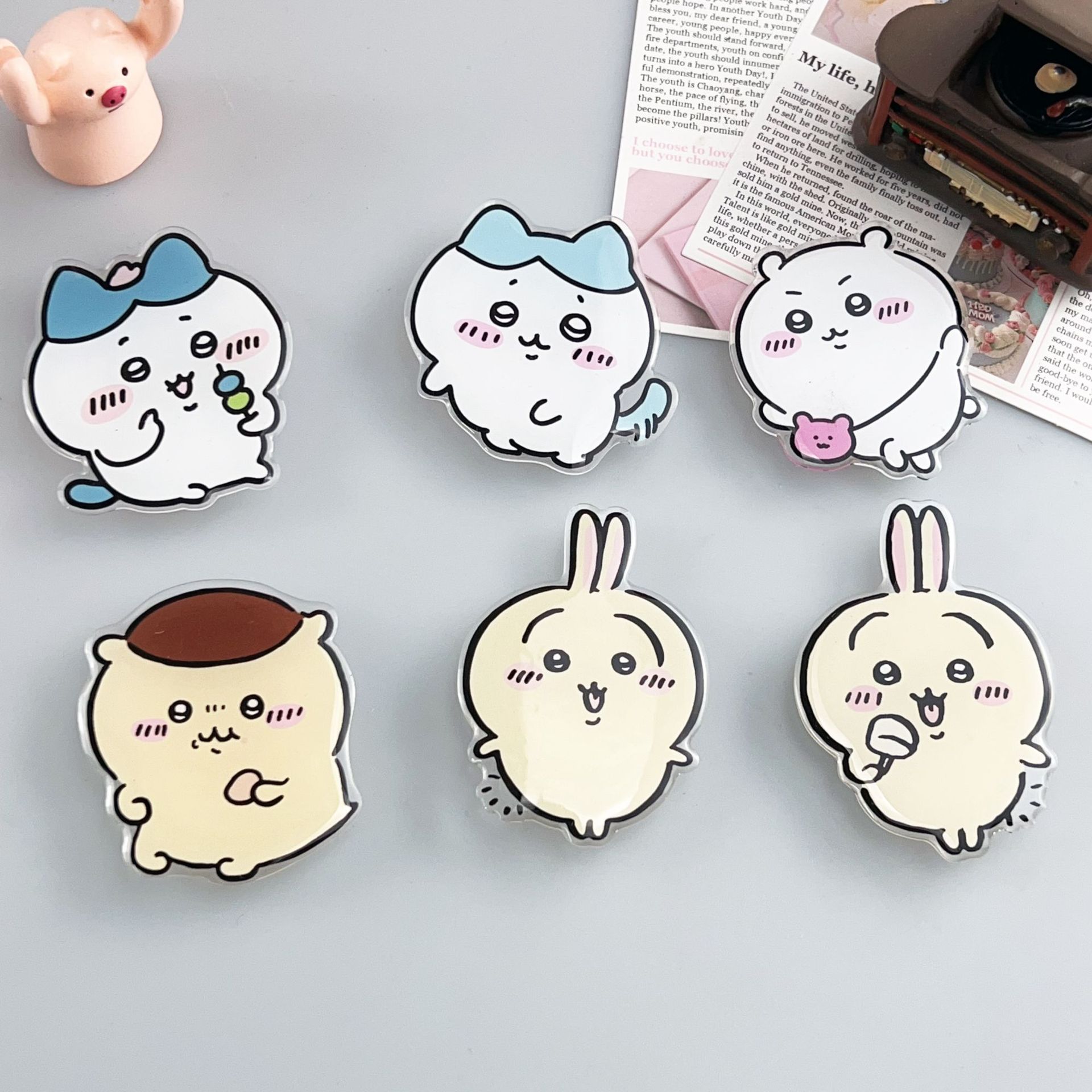 Cute Cartoon Jii Kawaii Airbag Stand Lazy Telescopic Magnetic Acrylic Resin Phone Stand