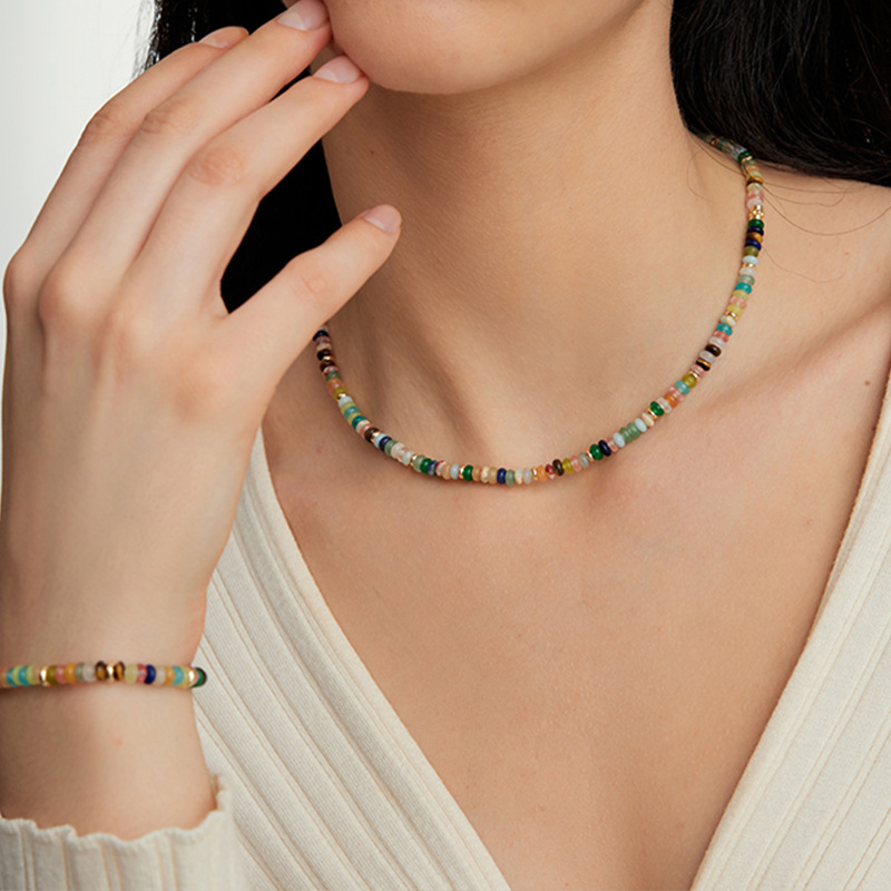Exclusive Wang Yibo Colorful Necklace Women New Collarbone Chain