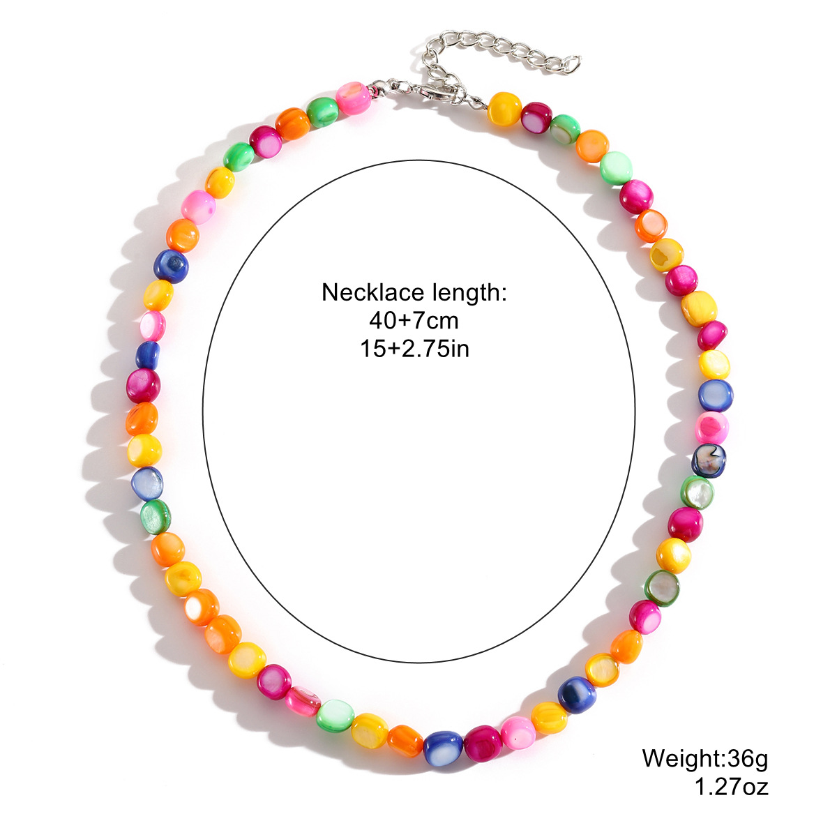 Necklace summer jewelry Bohemian colorful gravel necklace women natural stone necklace