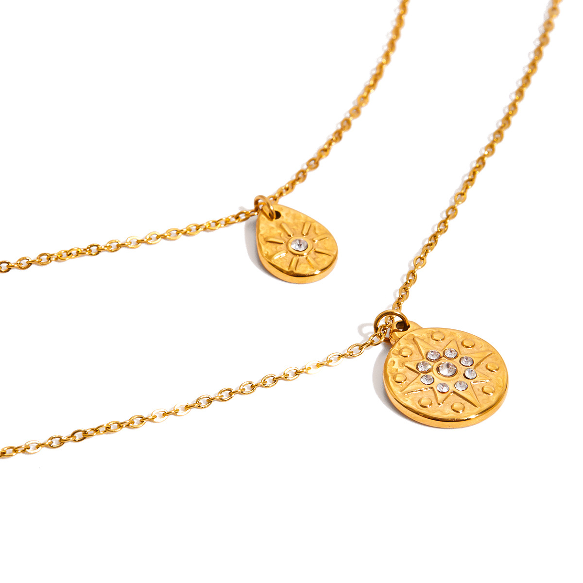 Jieding stainless steel rhinestone star pendant necklace collarbone chain titanium steel accessories