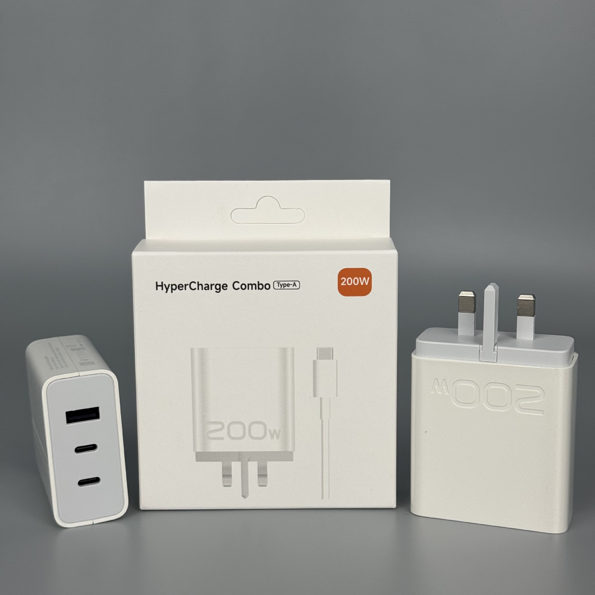 200W European Standard Charger 4 Port Multi-Function British Standard Charging Head Mobile USB Fast Charging Head Original