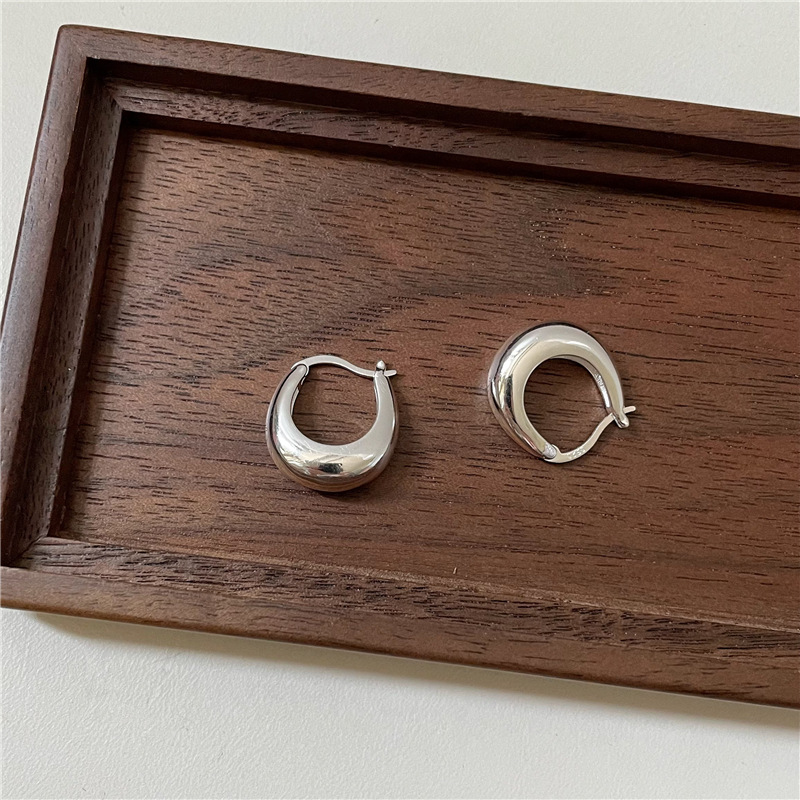 S925 sterling silver crescent ear clip minimalist basic earrings ear accessories