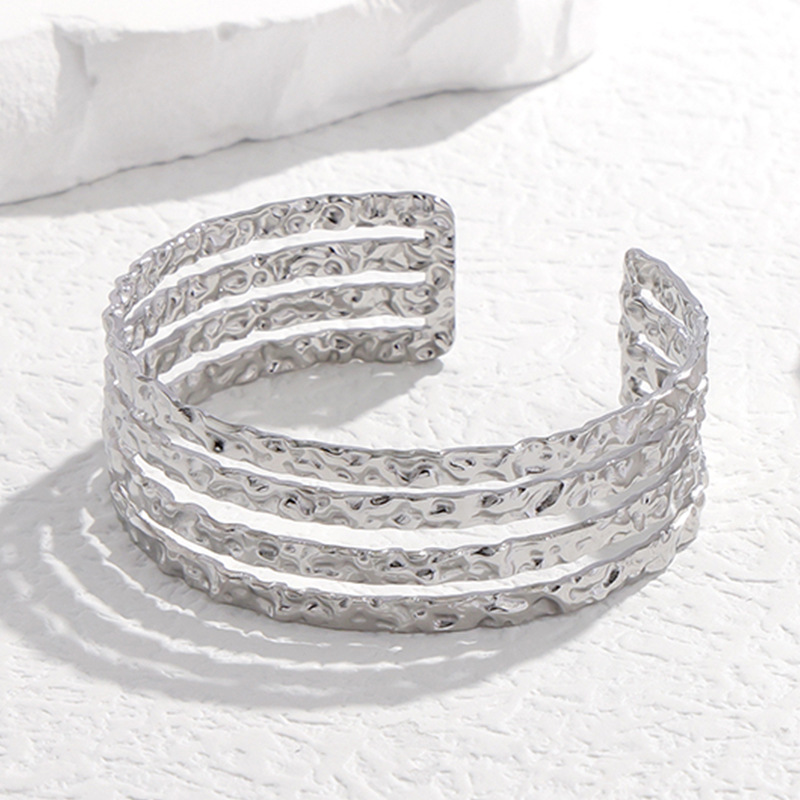 Titanium steel bracelet adjustable stainless steel bracelet women exaggerated open bangle