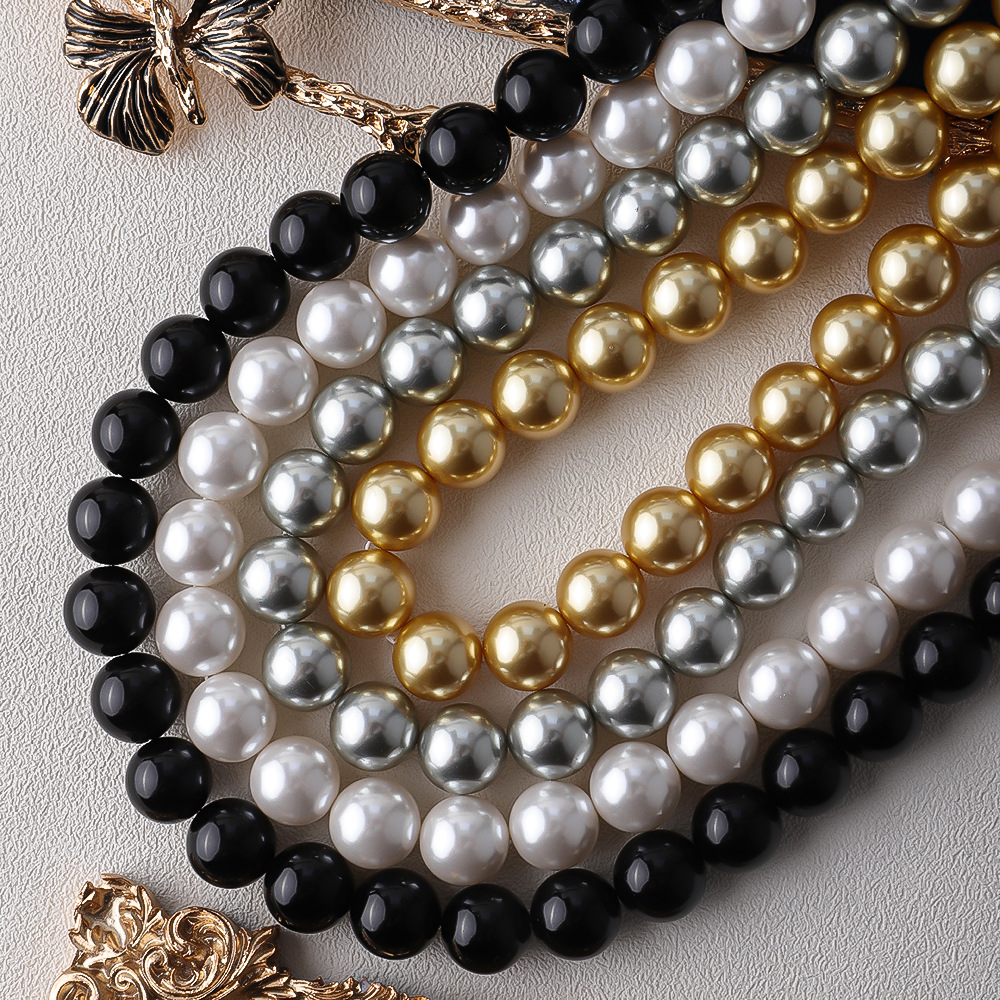 South Sea golden pearl necklace for women round collarbone chain sweater chain autumn winter accessories