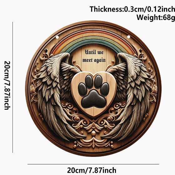 20*20*0.3cm · 木质装饰挂牌 翅膀爪印