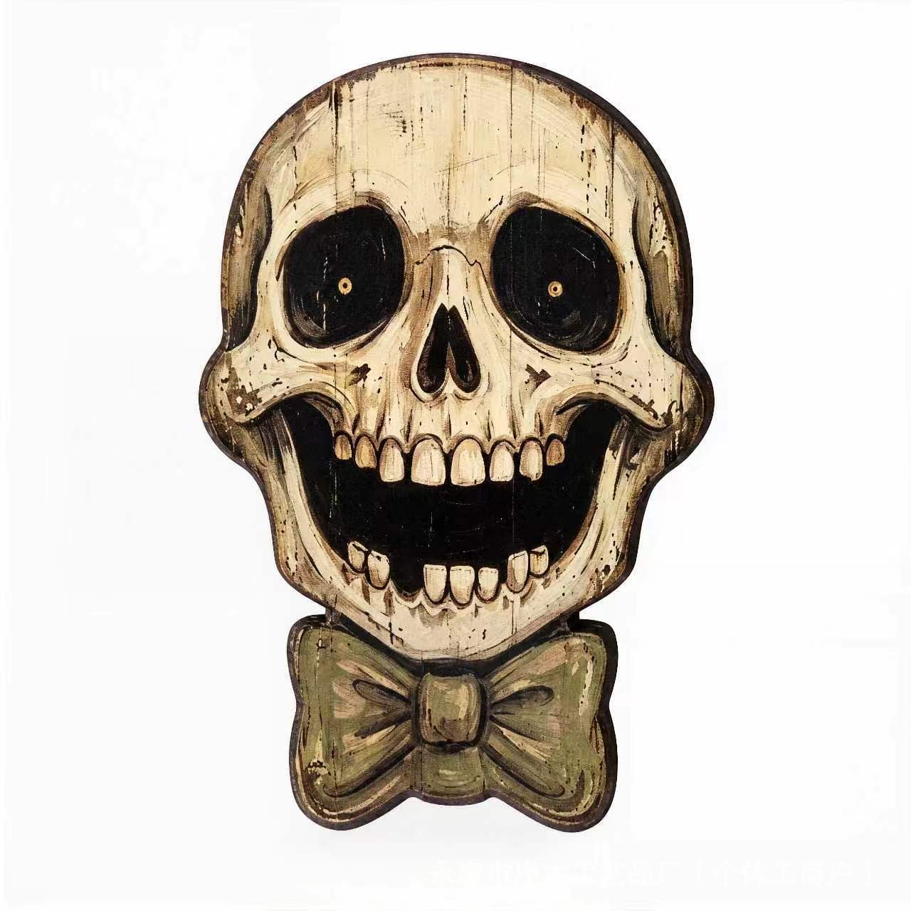 Distressed Halloween Pumpkin Shaped Wooden Tabletop Ornament Autumn Home Tabletop Craft Ornament