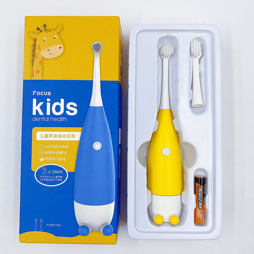 Source Little Yellow Duck Kids Toothbrush Sonic Cartoon Toothbrush Soft Bristle Waterproof Silicone Soft Bristle Toothbrush Set