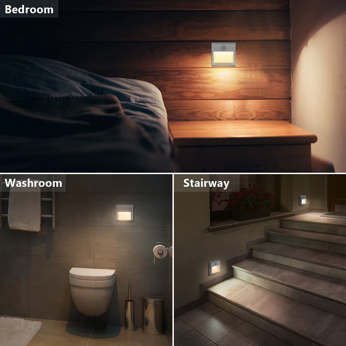 Human body sensor night light corridor light baseboard light stair light magnetic suction hook wall-mounted