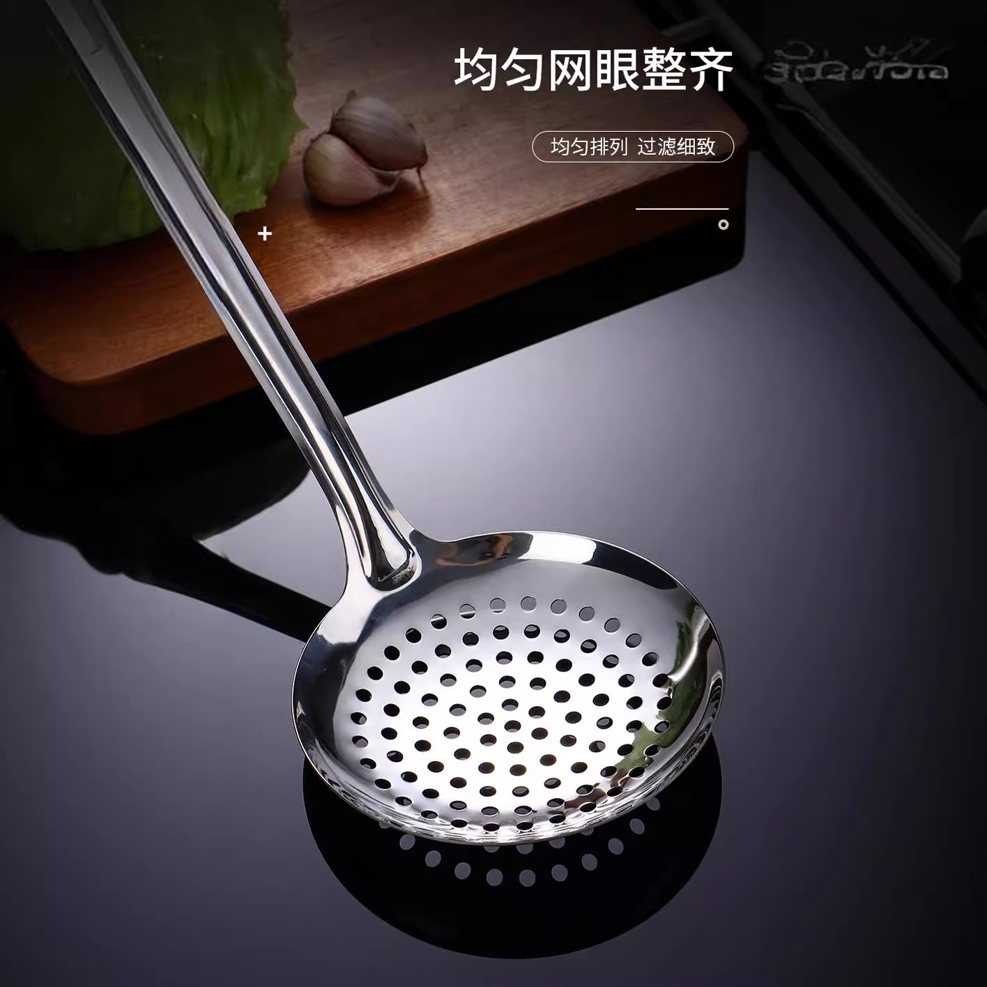 Stainless steel thickened wok spatula soup spoon home kitchen anti-scald wok spatula slotted spoon frying spatula rice spoon cooking utensils T
