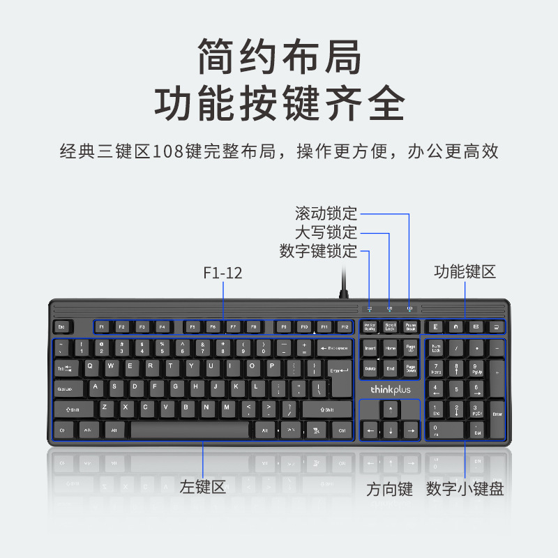 Philips SPT6234 Wired Keyboard Mouse Set Office Desktop Notebook Computer C234