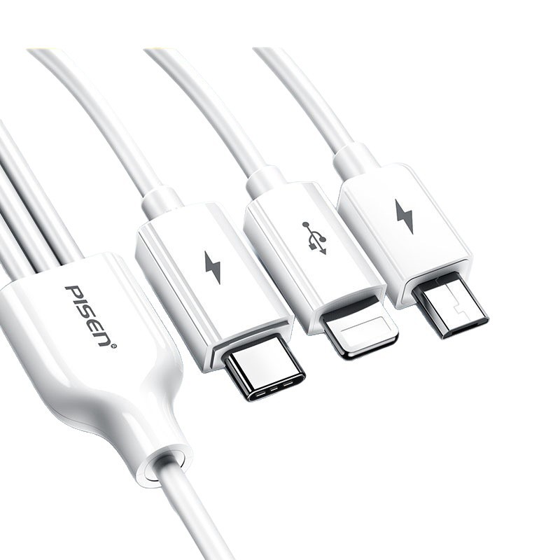 Pisen data cable 3-in-1 for Apple 17/15 Android type-c one-to-three multi-function charging cable 13