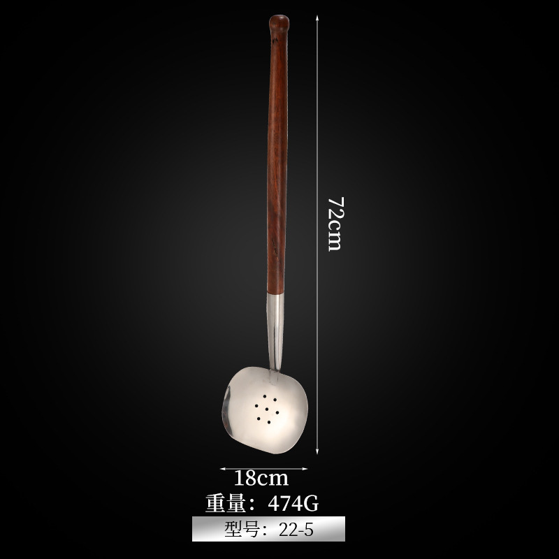 Extra-long hand shovel exported to Russia, extra-large hand shovel, wooden handle shovel, chef's spoon, long-handled strainer series