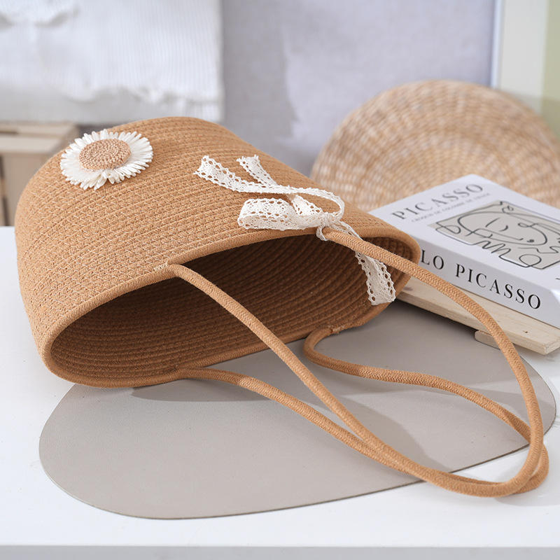 Cotton Rope Shoulder Bag Women's Large Capacity 2026 New Summer Single Shoulder Beach Bag Tote Bag