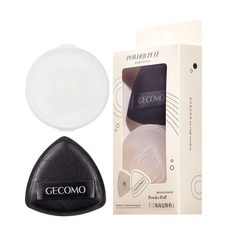 GECOMO triangular high-definition black powder puff cotton candy non-absorbent wet and dry dual-use cushion puff beauty tool