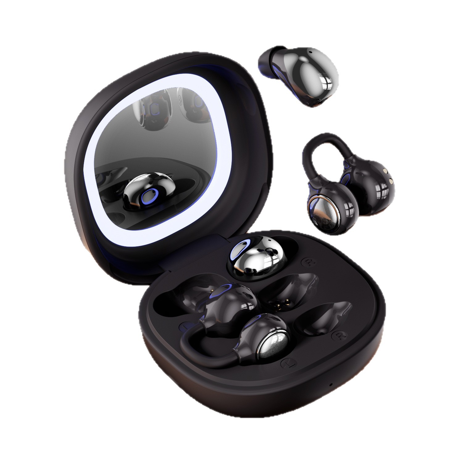 New Product M165 Clip Ear Space Capsule High Sound Quality Low Latency Long Battery Life Private Mold Wireless Bluetooth Earphone