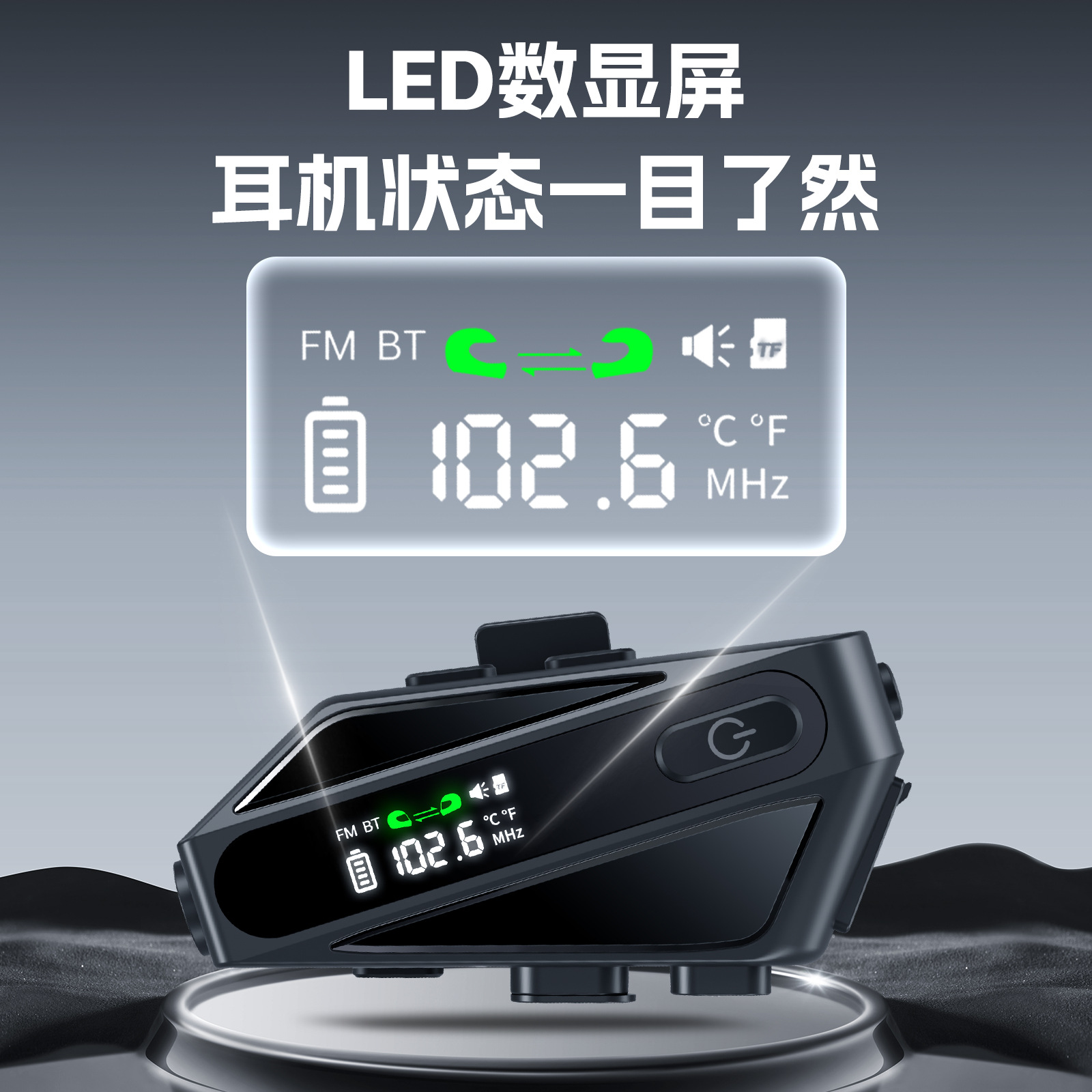 Private mold LED lighting two-person intercom waterproof noise-reducing motorcycle riding helmet Bluetooth headset new C6