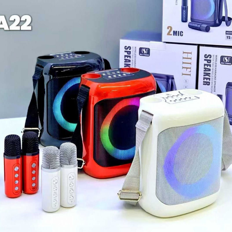 YS-A22 Karaoke Set KTV Sound Bluetooth Speaker Dual Microphone Speaker Microphone All-in-One