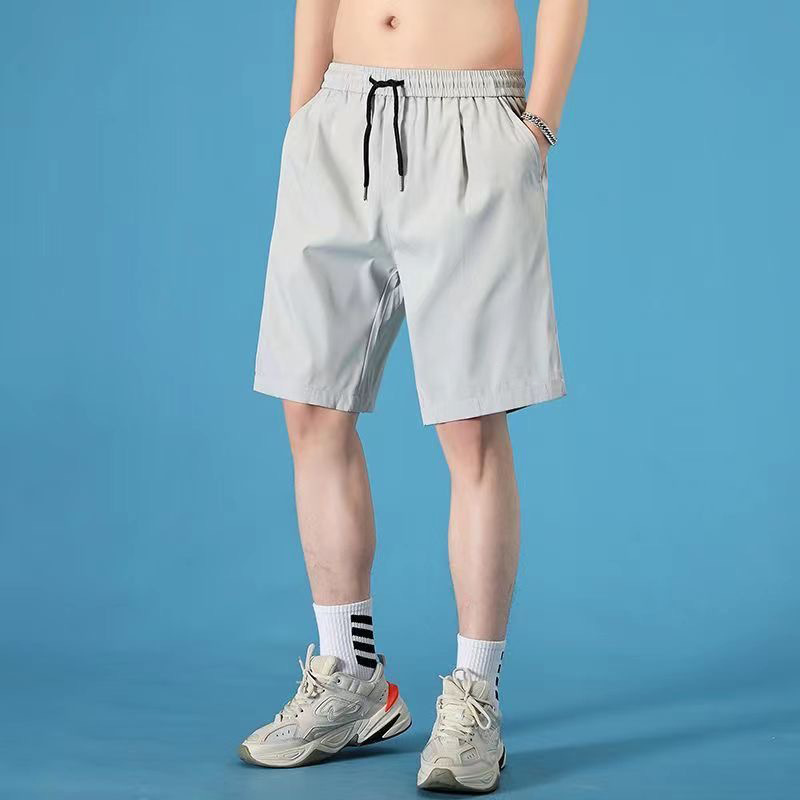 Summer Ice Silk Casual Shorts Men's New Loose Fashion Quick-drying American Basketball Sports Pants Men's Beach Pants