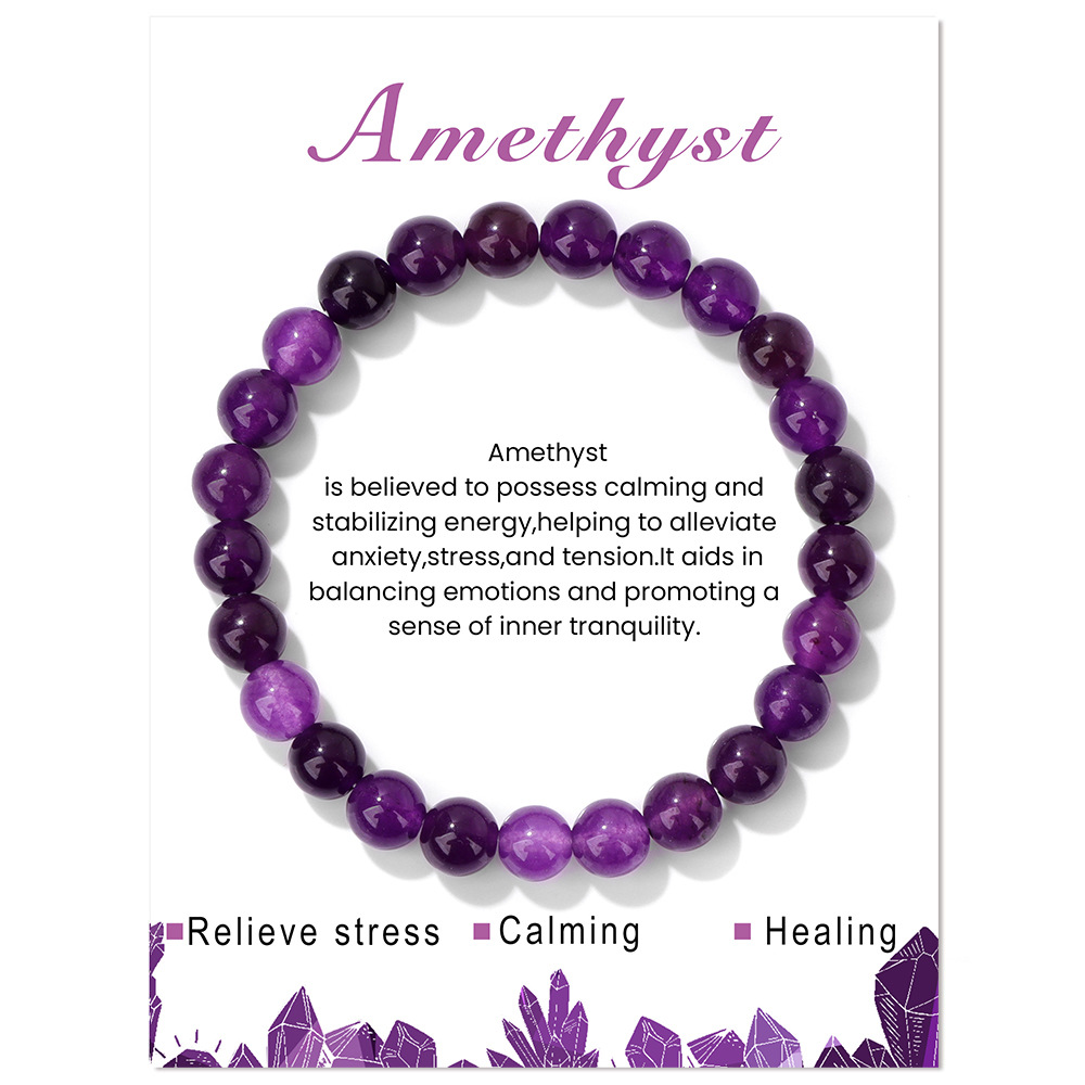 Card pack stone bead bracelet for men simple artificial stone handmade elastic rope bracelet business bracelet