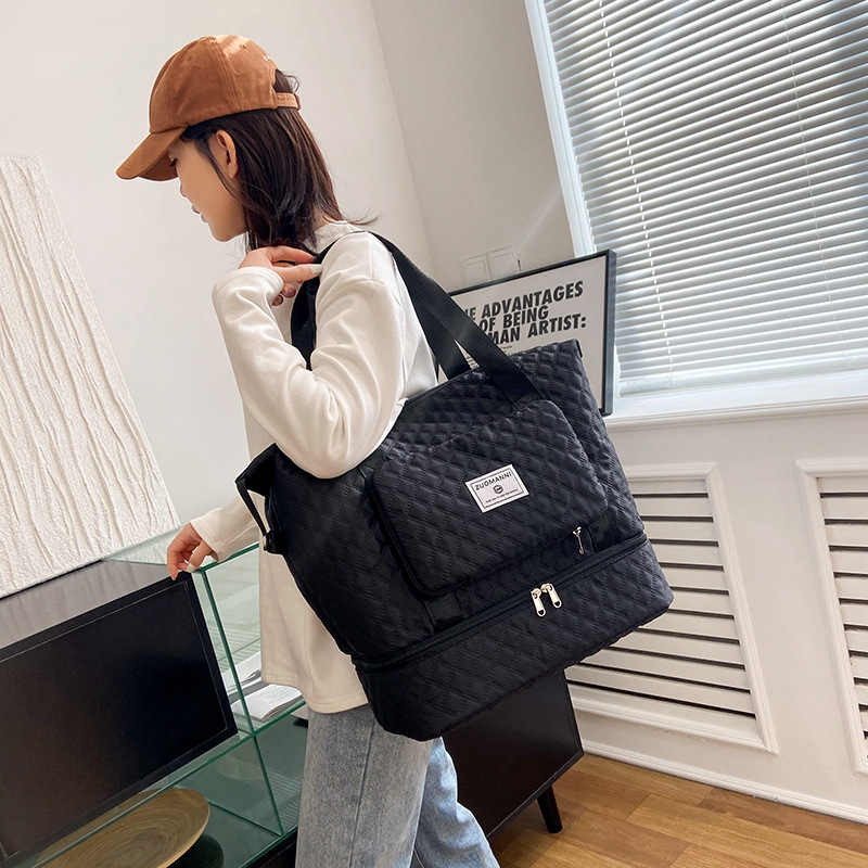 Waterproof Foldable Travel Bag with Wet-Dry Separation, Yoga Fitness Bag, Can Be Used on Trolley, Shoulder Sports Bag