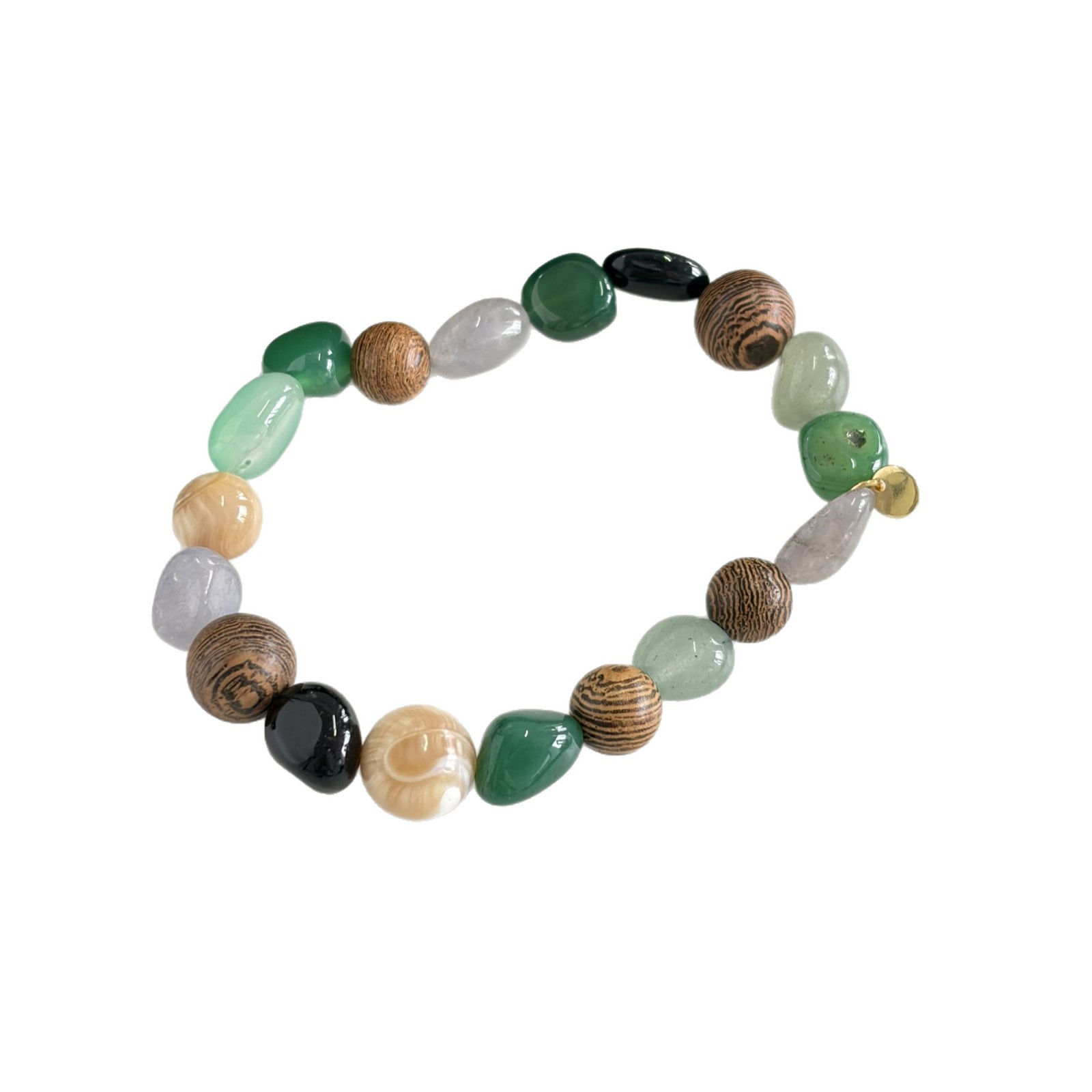 Spring Summer New Wizard of Oz Bracelet Necklace Natural Agate Aventurine Sandalwood Beaded Bracelet for Women Choker Chain New