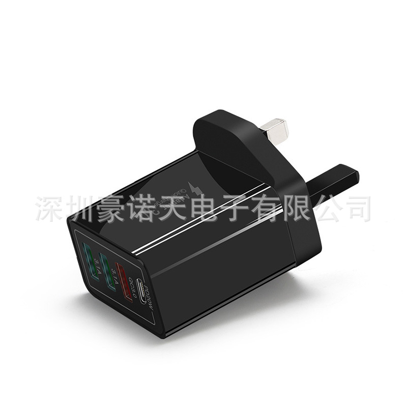 3USB+1C Multi-Port Charger QC3.0 EU US UK Fast Charger PD Phone Fast Charging Head