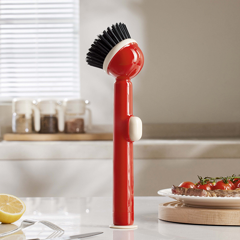 Patent Multifunctional Long Handle Liquid Adding Cleaning Brush Home Washing Dishes Washing Pot Brush Not Damage Pot Not Dirty Hands