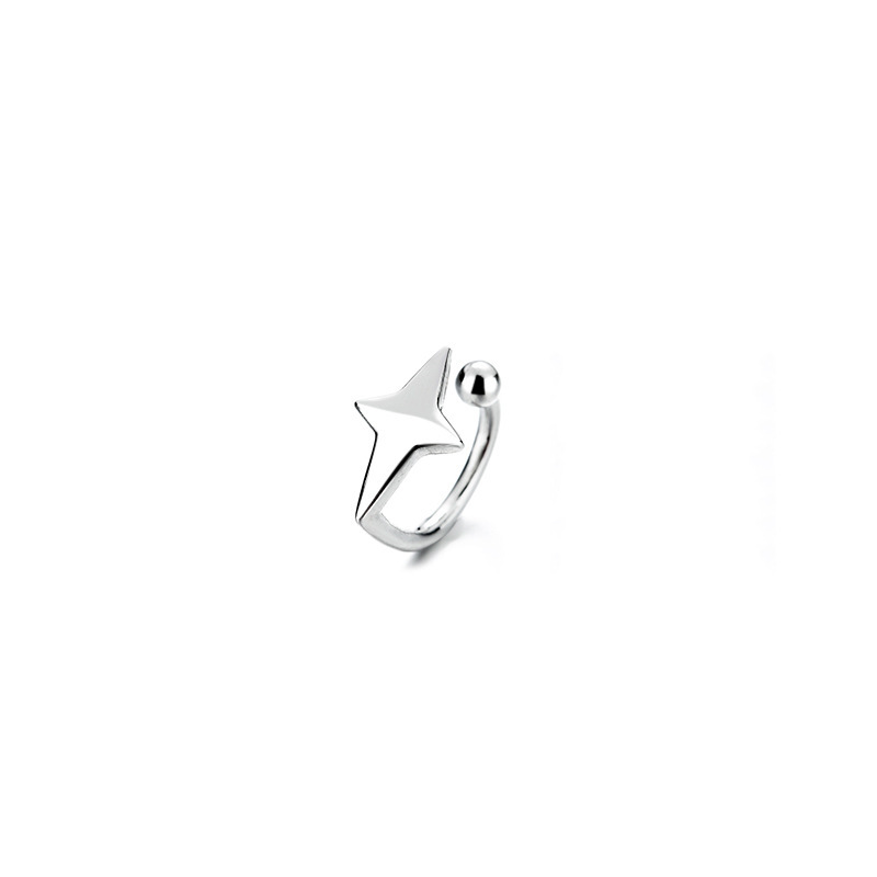 Stacking Star Ear Clip Japanese Small Square Diamond Twist Chain No Piercing Ear Cuff Earring for Women