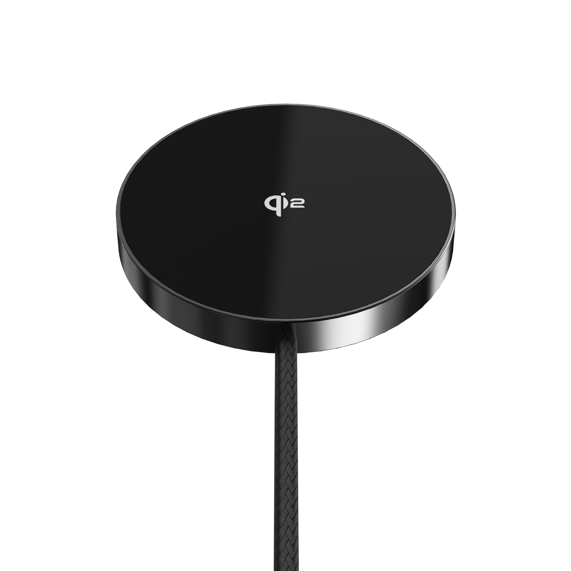 Qi2 Braided Cable 1.5m Long Ultra-Thin Strong Magnetic 15W MPP Wireless Charger Compatible with Apple 15W Fast Charging