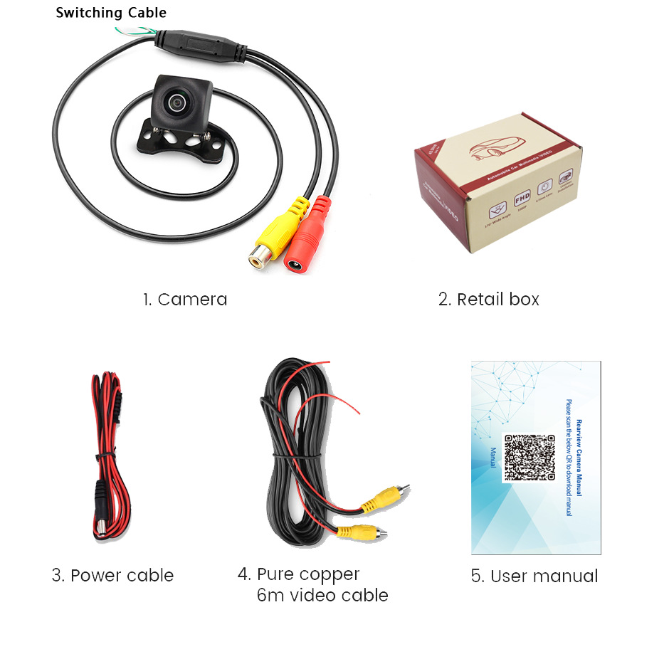 WiFi wireless reversing camera AHD car camera AI intelligent wireless reversing image solar energy