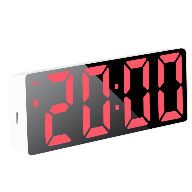 Colorful Mirror LED Clock Electronic Clock Simple Desktop Ornament Large Screen Digital Clock Electronic Alarm Clock