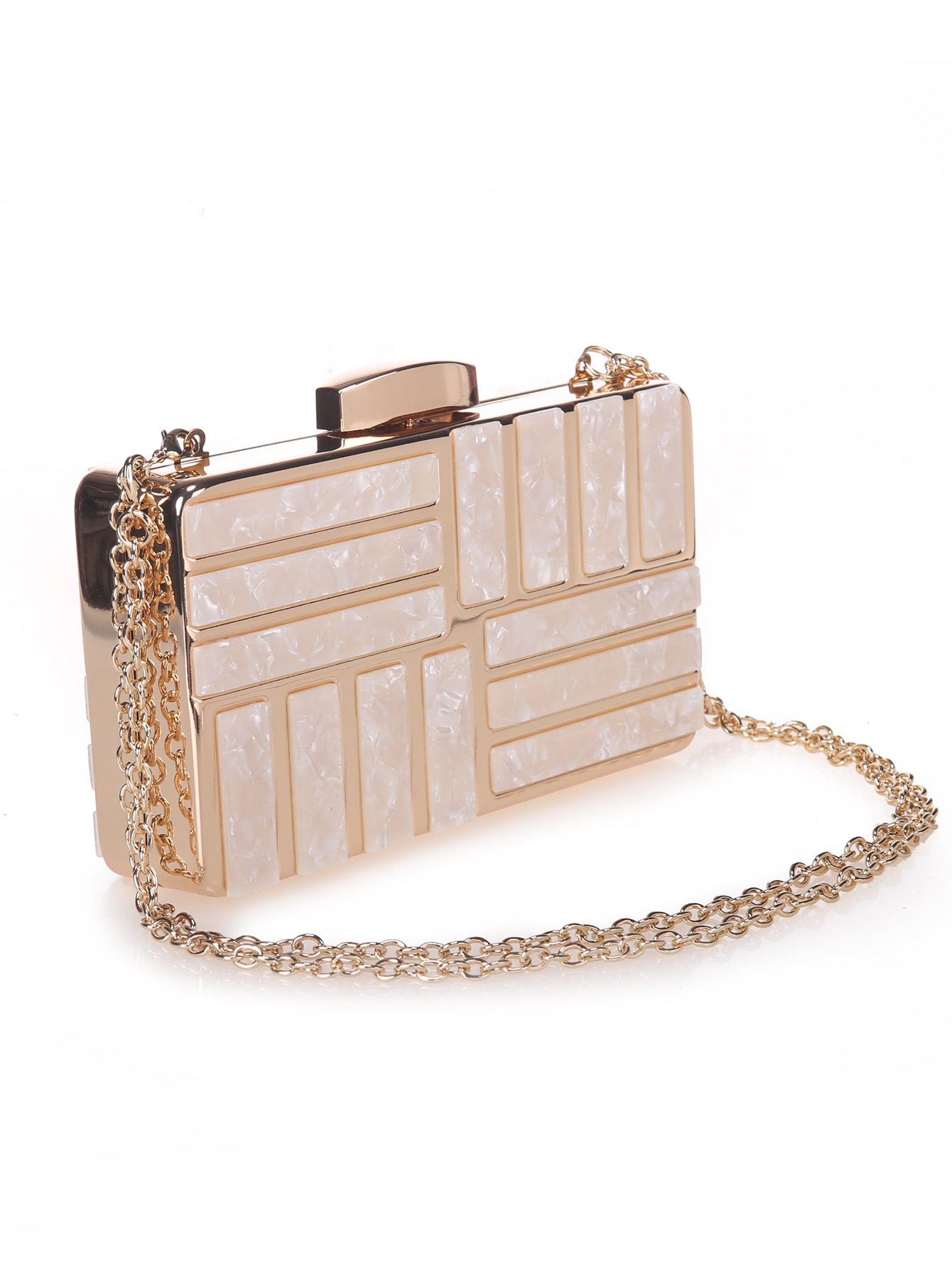 Acrylic evening bag plaid geometric pattern box bag clutch women's evening bag handbag organic glass bag