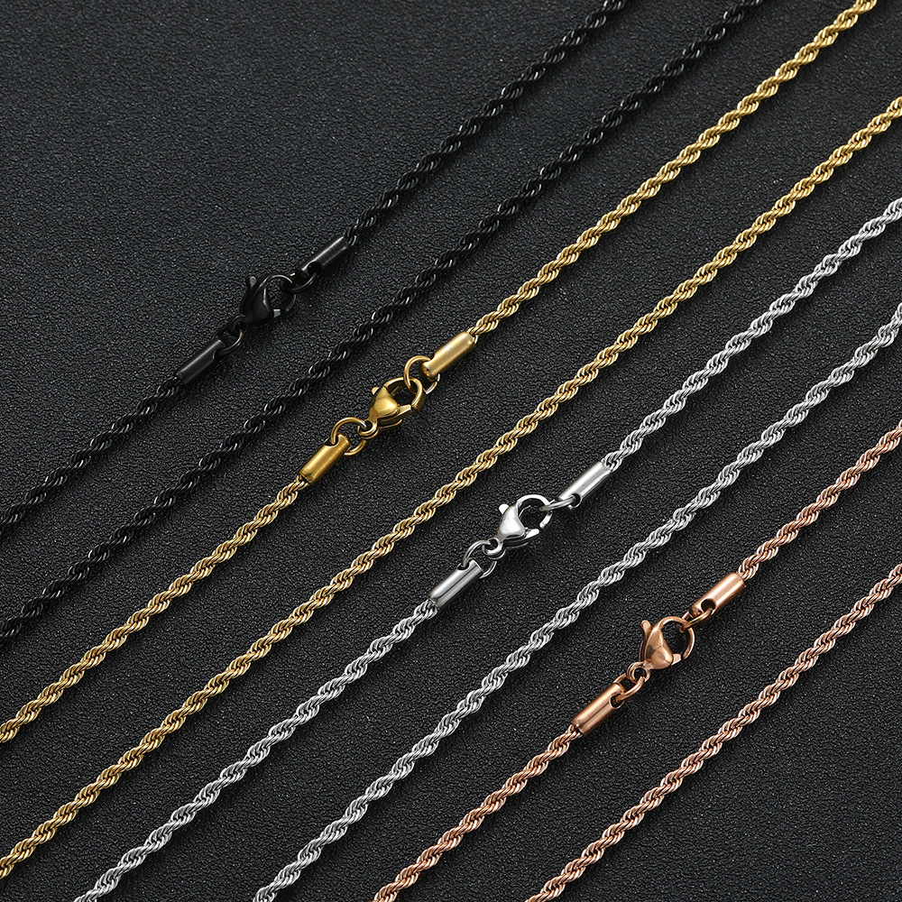 2mm 3mm 4mm 5mm 6mm twisted chain multiple lengths stainless steel twisted chain vacuum plated