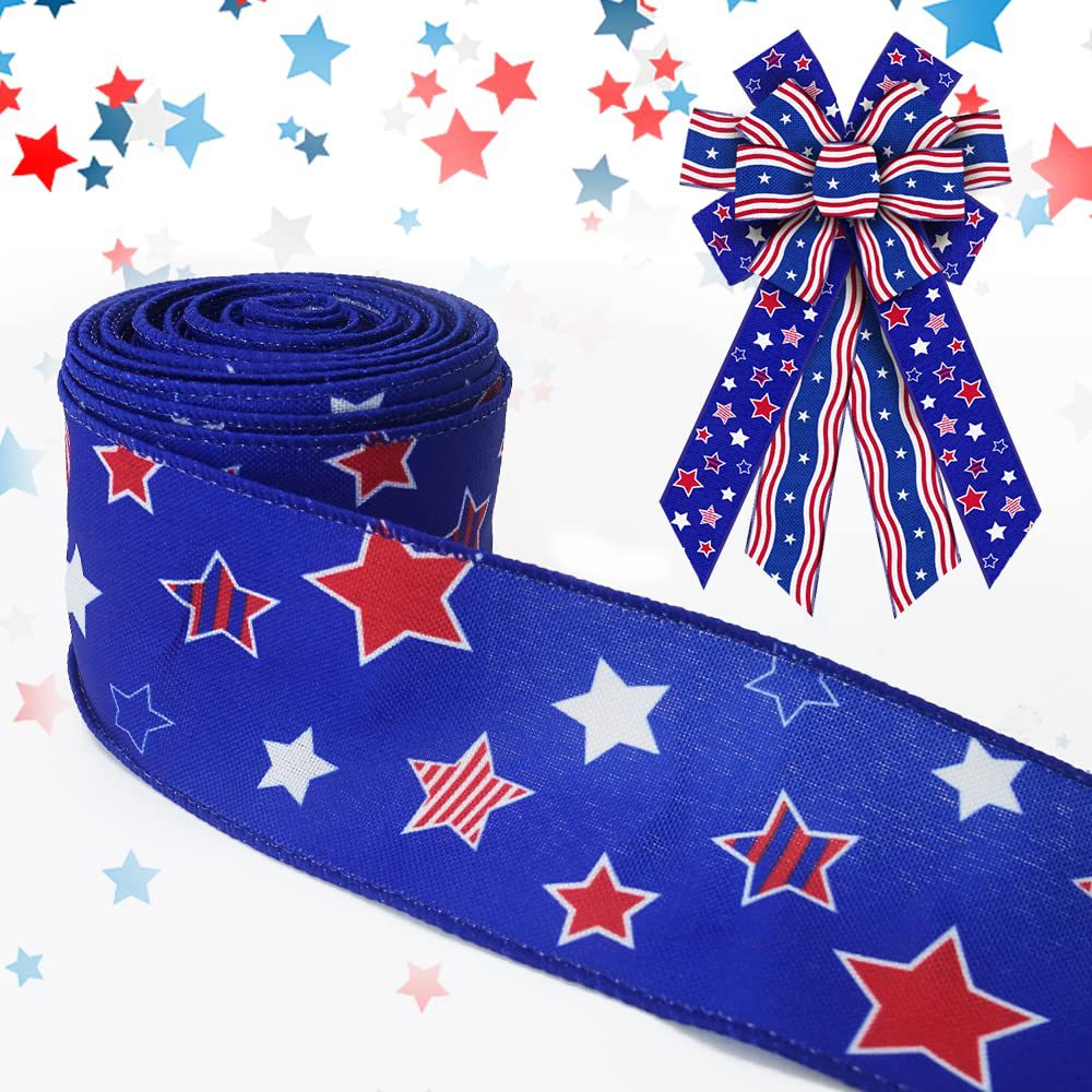 New USA Independence Day Decoration Burlap Bow Memorial Day Patriotic Wreath