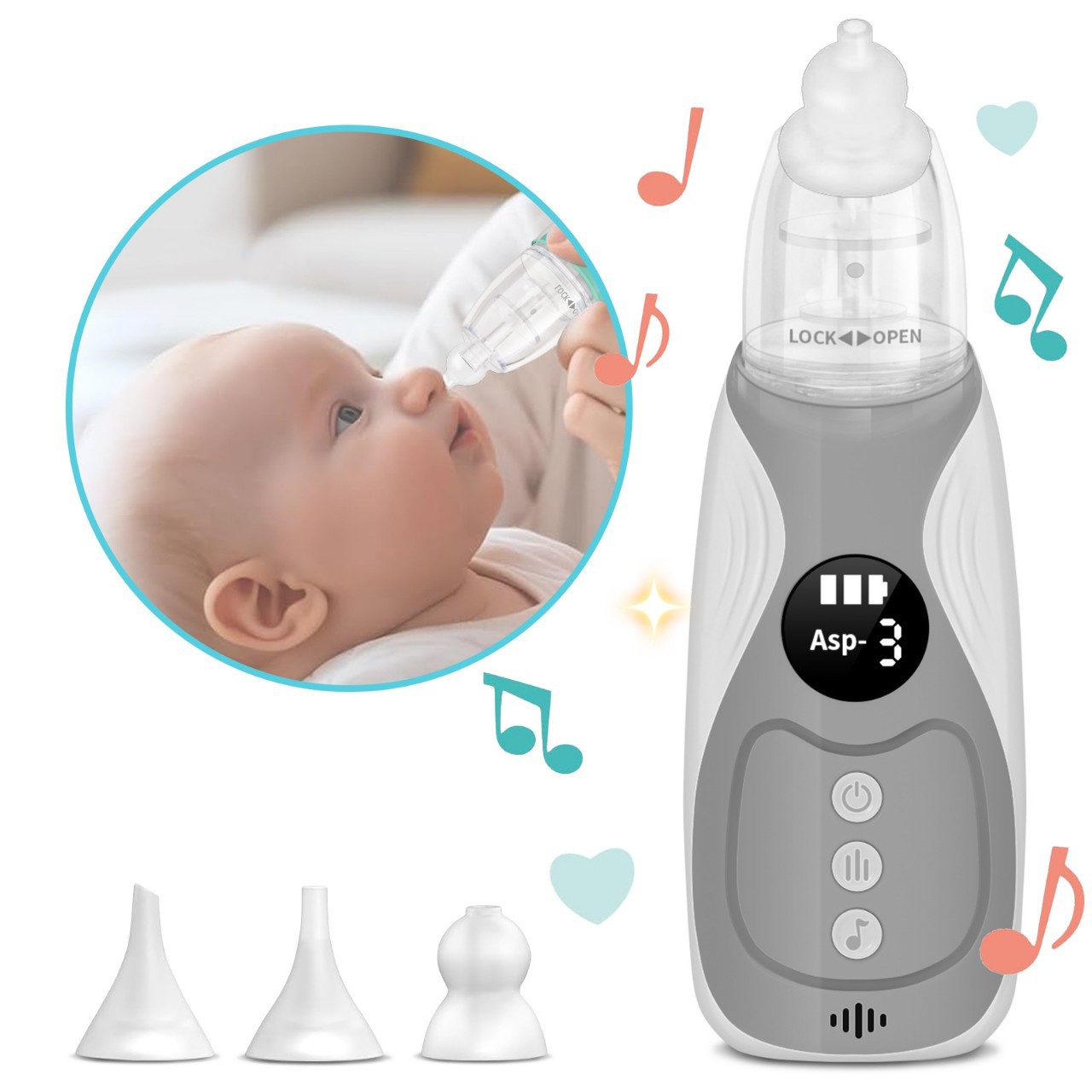 New multifunctional household electric nasal aspirator baby infant nasal aspirator handheld children snot cleaning device