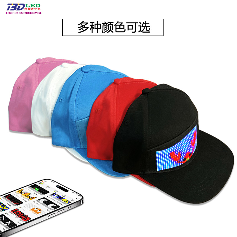 LED Hat Advertising, LED Hat Display, Bluetooth App for Controlling Colorful LED Light-Up Hats