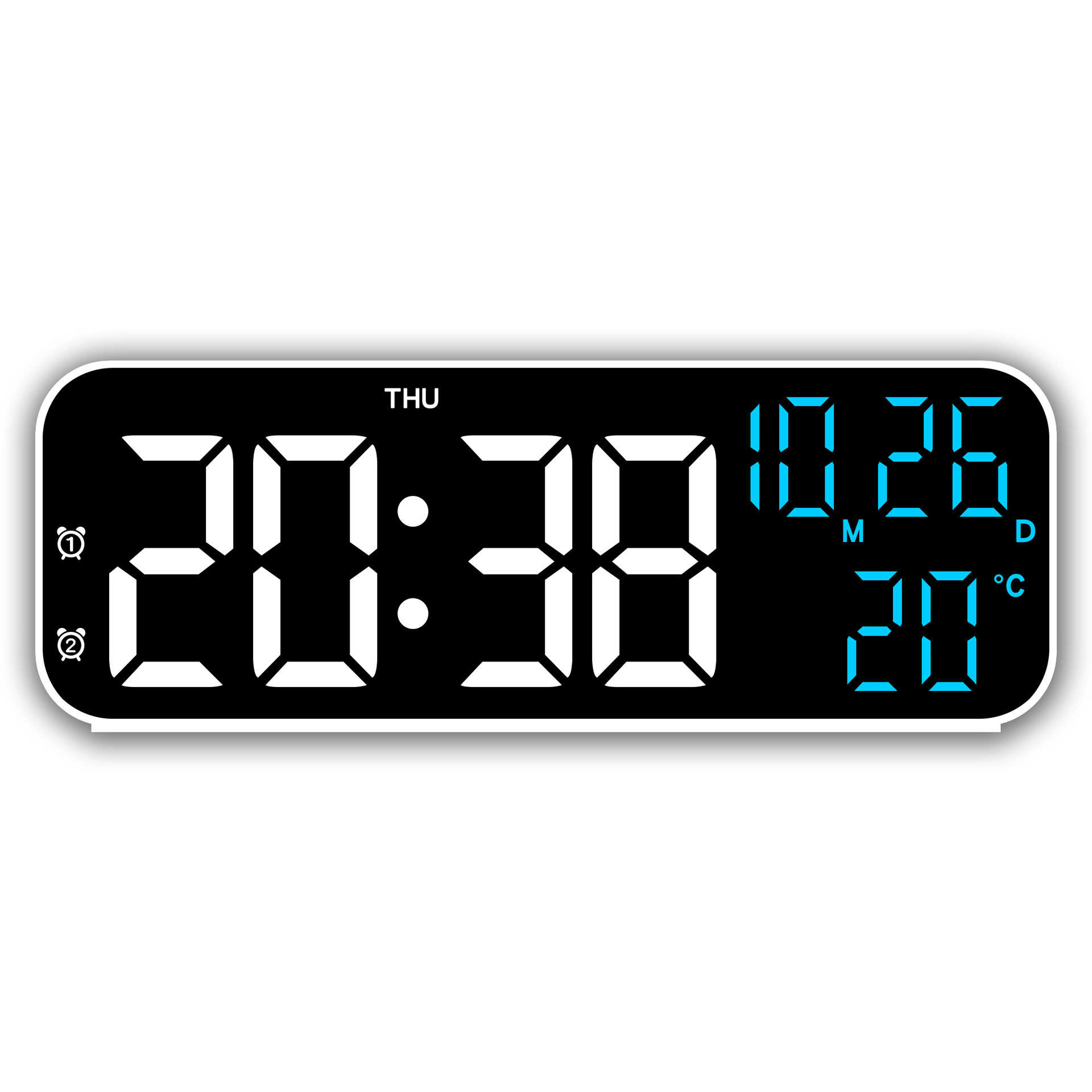 New Electronic Clock Simple Alarm Clock Multifunctional LED Clock Multiple Alarm Groups 9 Inch Clock 2802