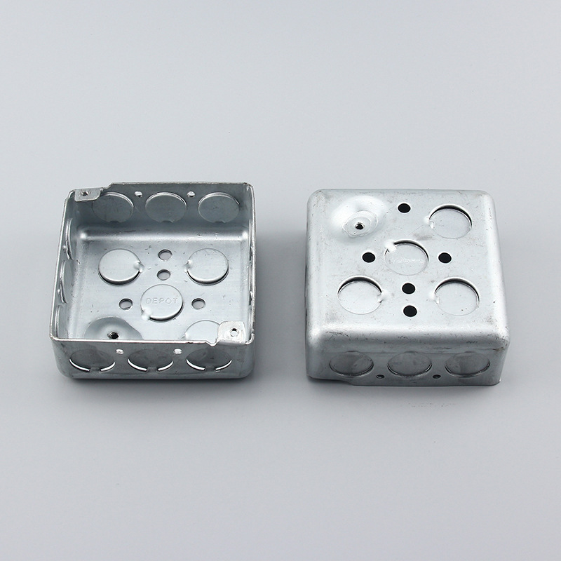American standard 4*4 square box South America galvanized sheet American junction box, square 4-inch deep 1.5-inch American standard bottom box