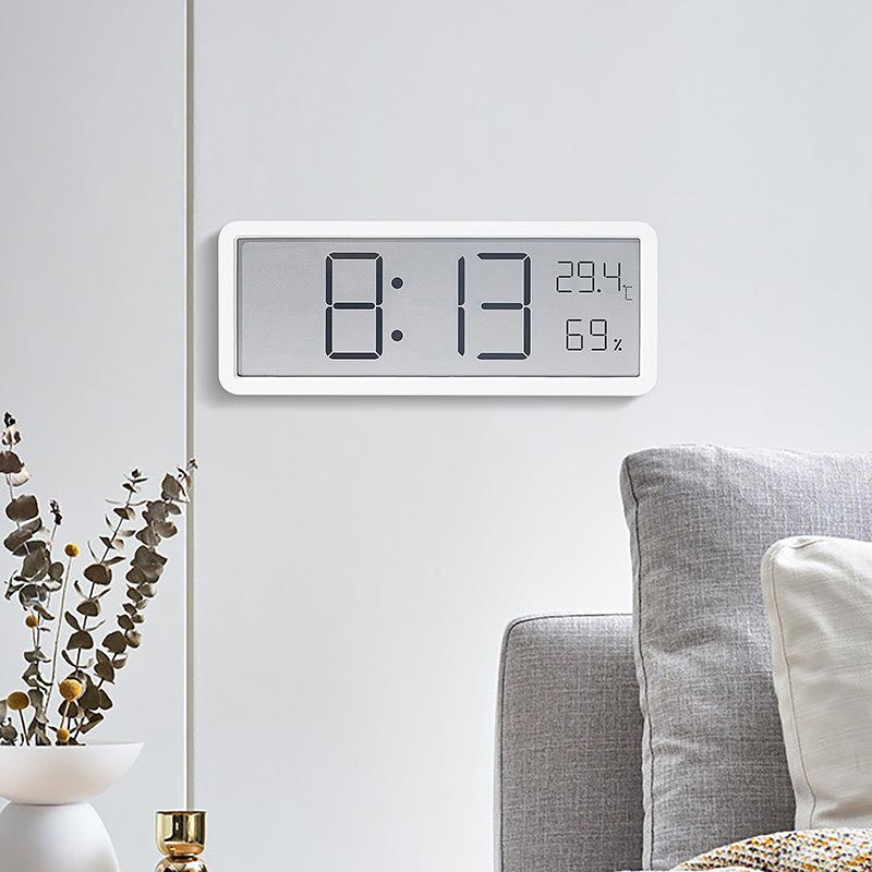 INS Simple Large Screen Clock Living Room Wall Clock Temperature and Humidity Clock Modern Clock Hanging or Standing YD106