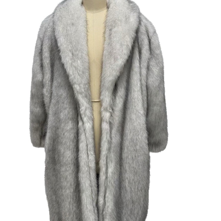 New faux fur artificial fur jacket lengthened shawl collar fox fur fluffy eco-friendly fur