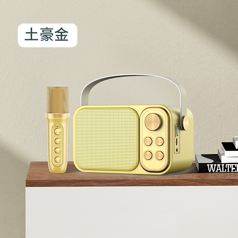 YS103 Mini Microphone Card Speaker Portable Wireless Laptop Karaoke Set Music MINI Speaker