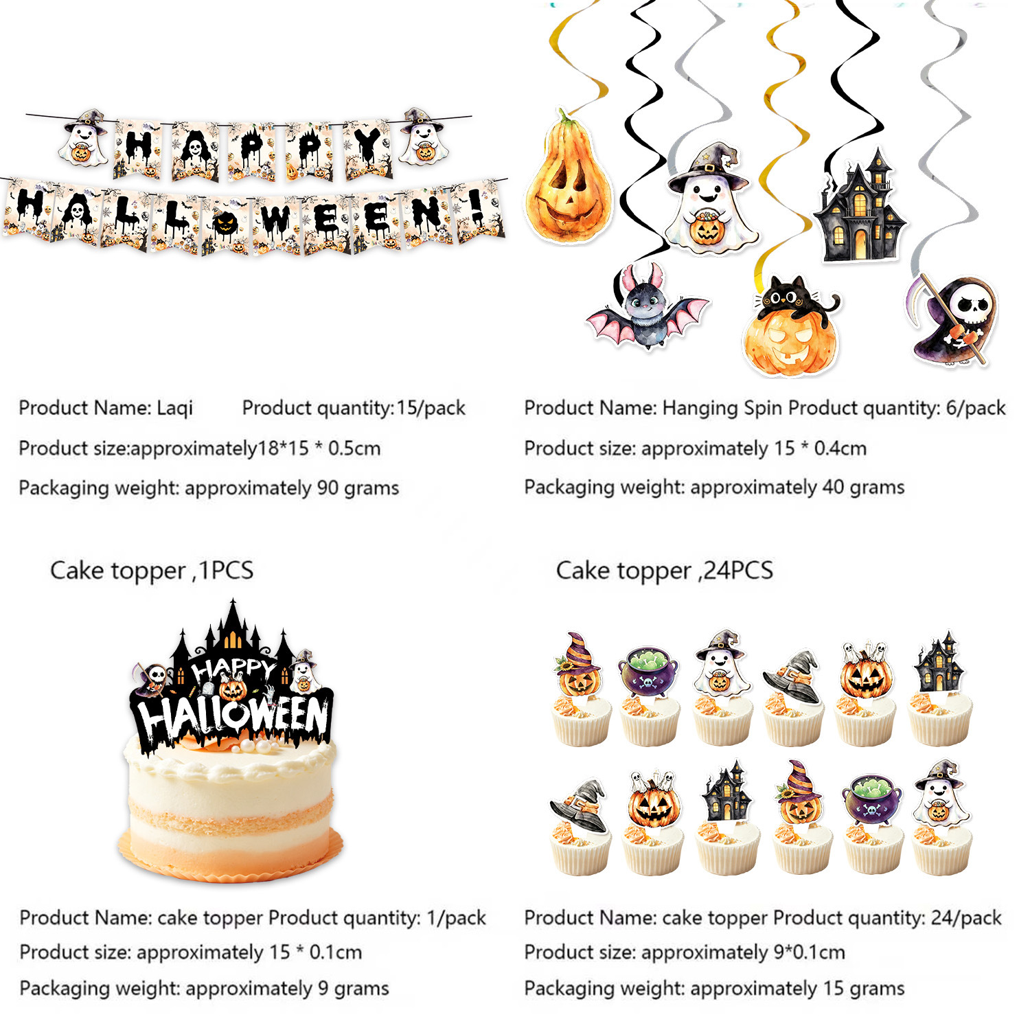 New Pumpkin Ghost Halloween Party Tableware Paper Plate Napkin Tablecloth Bunting Flag Cake Decoration