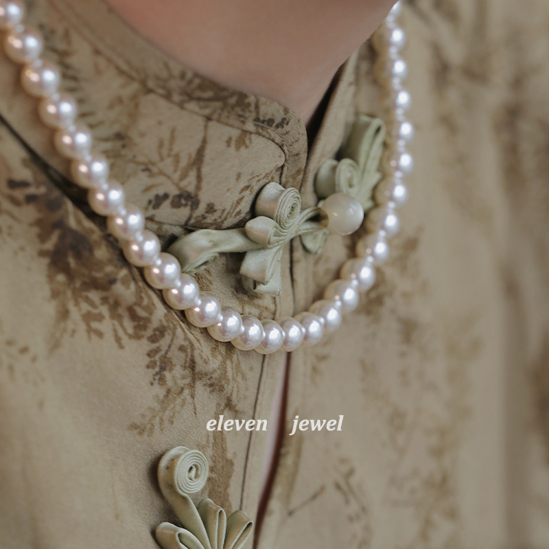 [Pearl Beauty] Matching cheongsam pearl necklace women's mother clavicle chain neck chain