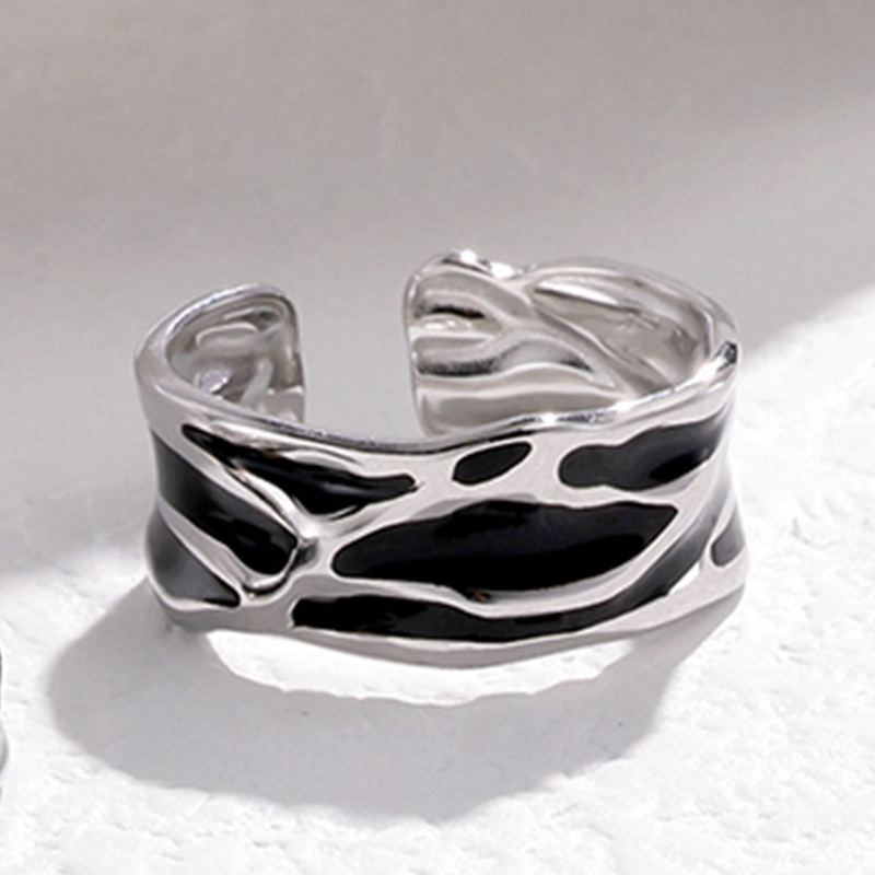 Stainless steel couple ring drip oil titanium steel open couple ring ring accessories